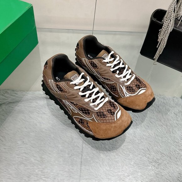 Bottega Veneta Brown Wrap Pleated Sneakers - Picture 3 of 7